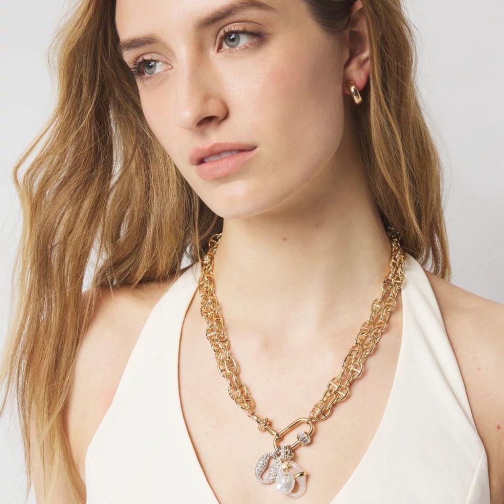 NWT White House Black Market Convertible Mariner Links Charm Necklace